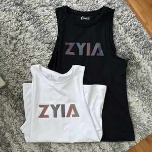 Zyia Black and White Tank Tops